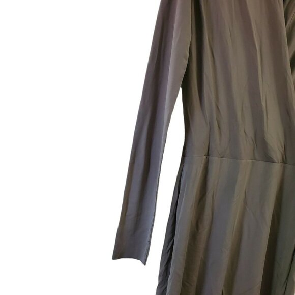 All Saints Dress Small‎ Gray Faux Wrap Tame Knee-length Long Sleeve V-Neck - Picture 7 of 12